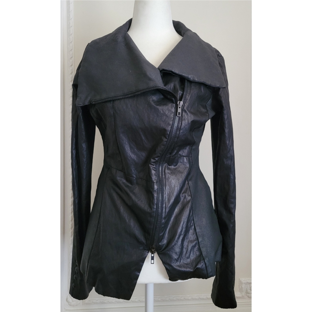 ARTPOINT Elegant Black Vegan Leather Jacket for Women